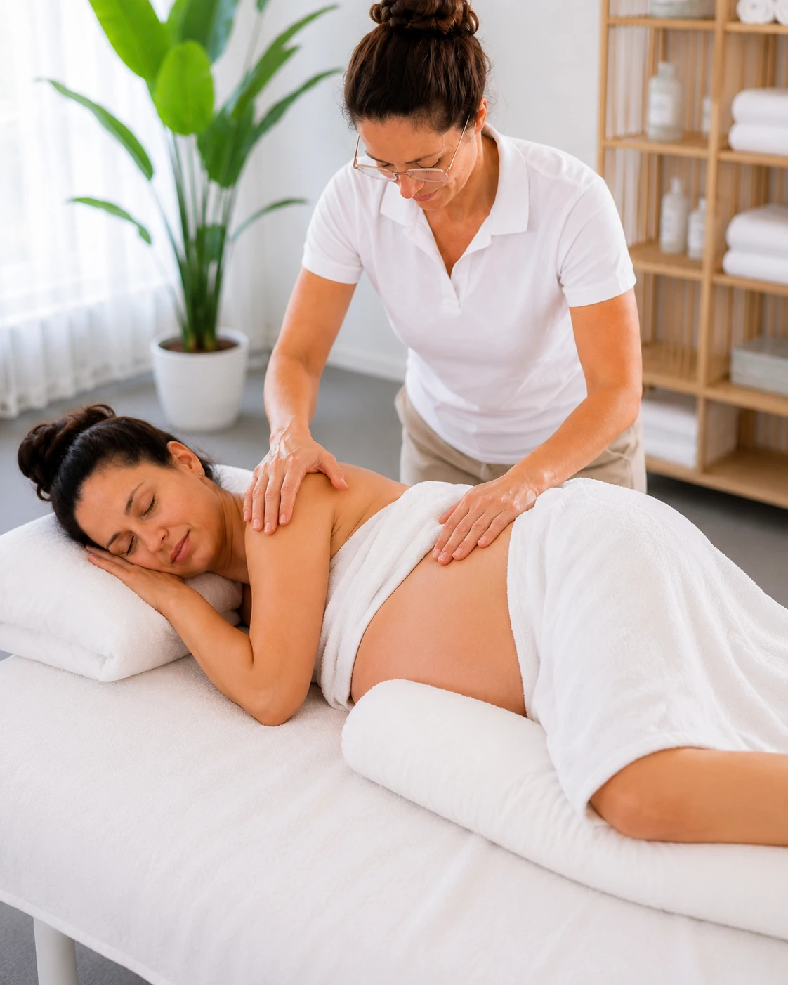 Schwangerschaftsmassage in Schönbühl mit stützender Lagerung